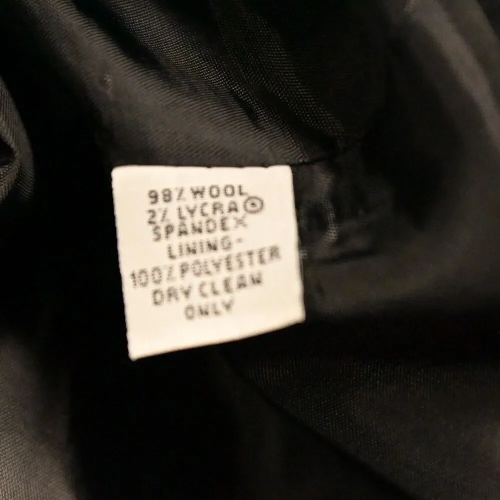 Talbots Black‎ 100% Wool 2-Piece Pants Suit Japan Women's Petite 16P - Picture 11 of 14